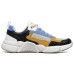 Skechers Block Cushioned Wear-Resistant Breathable Low-Top Casual Shoes Women's Yellow Blue 35.5
