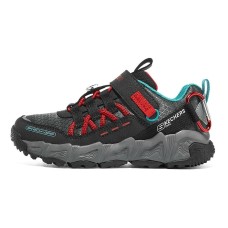 Skechers Slip Resistant Cushioning Abrasion Resistant Low Top Kids Lifestyle Shoes Black Red Teenagers 28.5