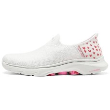 Skechers WOMEN'S GO WALK Slip-Resistant Breathable Lightweight Rebound Low-Top Casual Shoes Women's White Pink Белый Розовый, 37