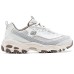 Skechers DLITES Anti-Slip Wear-Resistant Low-Top Chunky Sneakers Women's White Gray Mint White Chai, 37.5