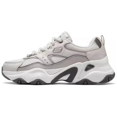 Skechers D'LITES 5.0 Wear-Resistant Breathable Support Height Increasing Low-Top Chunky Sneakers Women's Gray Silver Light Gray/Silver, 39