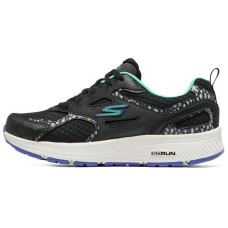 Skechers Go Run Consistent Cushioning Wear-Resistant Low-Top Running Shoes Women's Black Green black/mint green, 35.5