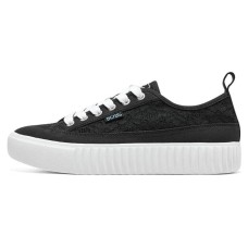 Skechers Royal Kiss Anti-Slip Wear-Resistant Lightweight Breathable Supportive Low-Top Canvas Shoes Women's Black White 36