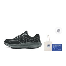 Skechers Go Run Consistent Slip-Resistant Rebound Low-Top Running Shoes Men's Black Gray Black Gray, 42