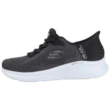 Skechers Slip Ins Slip-Ins Technology Cushioning Wear-Resistant Low-Top Casual Shoes Women's Black White Черно-белый, 36.5