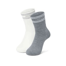 Skechers Mid Calf Socks Unisex 2 Pack 2 Pack (Bright White/Dark Gray), M