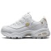 Skechers D'LITES 1.0 Cushioned Slip-Resistant Breathable Low-Top Chunky Sneakers Women's White Gold Белый, 37