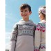 Big Boys Sweater With Norwegian Jacquard Beige Mix beige mix, 12