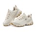 Skechers DLITES Anti-Slip Wear-Resistant Low-Top Chunky Sneakers Women's Ivory Brown ivory/brown, 35.5