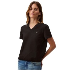 Women's V-Neck Embroidered Logo T-Shirt Черный, XL
