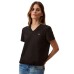 Women's V-Neck Embroidered Logo T-Shirt Черный, XL