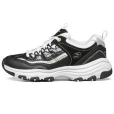 Skechers I-Conik Cushioning Breathable Low-Top Running Shoes Women's Black White 36.5
