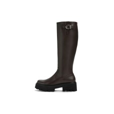 CHARLES&KEITH Small CK Knee-high Boots 5.4cm Women's Black/Brown Коричневый, 35