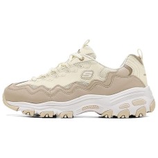 Skechers DLITES Anti-Slip Wear-Resistant Low-Top Chunky Sneakers Women's Khaki Зеленый, 35