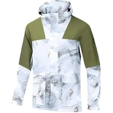 Anta Outdoor Collection Trench Coat Men's Papyrus White/Full Coverage Print/Spiral Turquoise Papyrus White/Full-Coverage Print/Screw Green, S