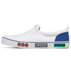 SUWUKOU x Skechers Street Anti-Slip Wear-Resistant Lightweight Coverage Low-Top Canvas Shoes Men's White Blue 41