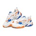 Skechers Stamina V2 Cushioning Anti-Slip Wear-Resistant Breathability Low-Top Chunky Sneakers Men's White Orange Blue 39.5