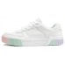 Skechers Court Classics Slip Resistant Low Top Skateboard Shoes Women's White Green Pink WHITE GREEN PINK, 35