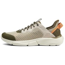 Skechers Cushioning Wear-Resistant Breathable Coverage Support Rebound Mid-Top Casual Shoes Men's Gray Green Gray Green, 45