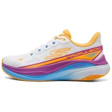 Skechers WOMEN'S GO Series Cushioning Breathable Coverage Support Low-Top Casual Running Shoes Women's White Orange Белый, 38