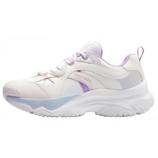 Skechers Cushioning Wear-Resistant Low-Top Chunky Sneakers Women's White Purple Белый Фиолетовый, 38.5