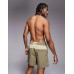 Bershka side panelled deatiled swimshorts in green Зеленый, L