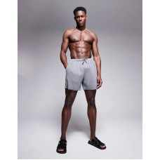 ASOS DESIGN plisse swim shorts in mid length in grey Серый, XS - W30