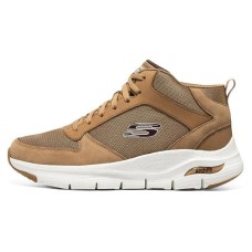 Skechers Arch Fit Cushioning Anti-Slip And Wear-Resistant High-Top Casual Shoes Men's Whiskey Brown 45