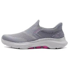 Skechers WOMEN'S GO WALK Anti-Slip Wear-Resistant Low-Top Casual Shoes Women's Gray Pink Серый/Розовый, 37