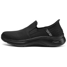 Skechers Slip Ins Cushioning Anti-Slip Wear-Resistant Breathability Low-Top Casual Shoes Men's Black Черный, 40