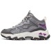 Skechers OUTDOOR Breathable Height Increasing Rebound Mid-Top Casual Shoes Women's Gray Purple Purple/Multicolor/PRMT, 37