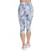 Women's Go Walk Seascape Floral Capri Leggings Фиолетовый, XS