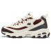 Skechers D'Lites Zip Along Shoes 'White Burgundy Grey' Women's Beige Red Umber, 35.5