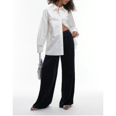 Topshop velvet tie waist jogger in slate Slate, US 2