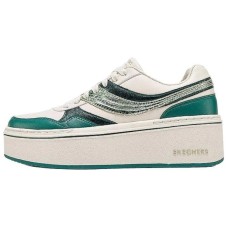 Skechers Court Classics Anti-Slip Wear-Resistant Low-Top Skateboard Shoes Women's White Green Natural/green, 35
