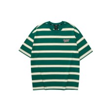 Skechers Colorful T Shirt Unisex Jasper Green Base With Color Stripes Jasper Green Base with Color Stripes/03F5, M