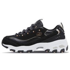 Skechers D'Lites Non-slip Lightweight Low-Top Chunky Sneakers Women's Black 35