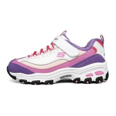 Skechers D'LITES Series Anti-Kick Kids Lifestyle Shoes Purple Pink White Teenagers 27.5