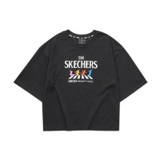 Skechers Funny Monster T-Shirts Women's Carbon Black-0018, XL