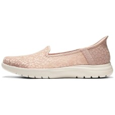 Skechers ON THE GO Cushioning Breathable Support Lightweight Rebound Low-Top Casual Shoes Women's Nude Pink Розовый, 36