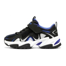 Skechers Slip-Resistant Cushioning Wear-Resistant Breathable Kids Lifestyle Shoes Black Blue Teenagers Black Blue, 34