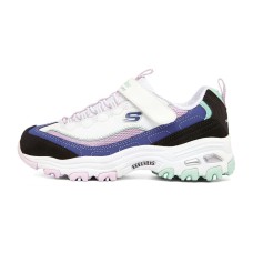 Skechers Low Top Kids Lifestyle Shoes White Blue Pink Teenagers 35