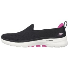 Skechers Go Walk 6 Ocean Splash Breathable Warm Low-Top Casual Shoes Women's Black Pink Black/Pink, 36