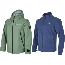 Skechers Water-Resistant Windproof Wear-Resistant Warm Water-Repellent Windbreaker Jacket Men's Brown Green Коричневый/Зеленый, XL