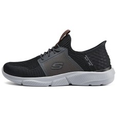 Skechers Wear-Resistant Low-Top Casual Shoes Men's Black Gray Black Gray, 42