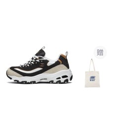 Skechers D'LITES 1.0 Wear-resistant And Lightweight Low-Top Chunky Sneakers Women's Black Gold Черный, 37.5