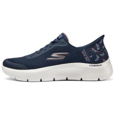 Skechers Go Walk Fle Hands Free Slip-Ins Wear-resistant And Lightweight Low-Top Casual Shoes Women's Blue Сине-розовый, 35