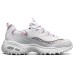 Skechers D'LITES 1.0 Cushioning Anti-Slip Wear-Resistant Breathability Low-Top Chunky Sneakers Women's White Purple 37.5