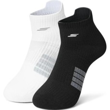 Skechers Ankle Socks Unisex 2 Pack White/bay Horse. 2 Pack (White/Jinma Black), S