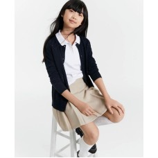 Big Girls Uniform Pointelle-Stitching Cardigan 414 Su Nav, XL (16)